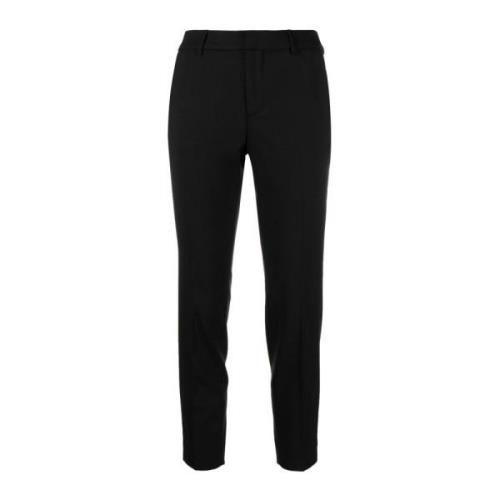 Zwarte Wollen Broek Taps Toelopende Pijp PT Torino , Black , Dames