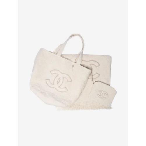 Pre-owned Cotton chanel-bags Chanel Vintage , Beige , Dames