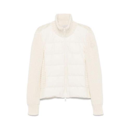 Witte Tricot Gebreide Vest Moncler , White , Dames