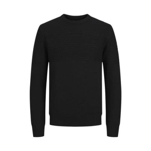 Jjjerry Knit Crew Neck Trui Zwart Jack & Jones , Black , Heren