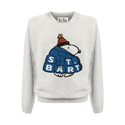 Snoopy Crew Neck Pullover MC2 Saint Barth , White , Heren