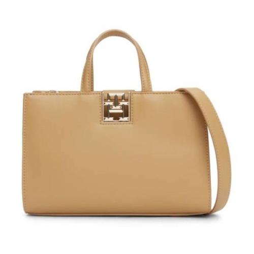 Mini Tote Tas voor Vrouwen Tommy Hilfiger , Beige , Dames