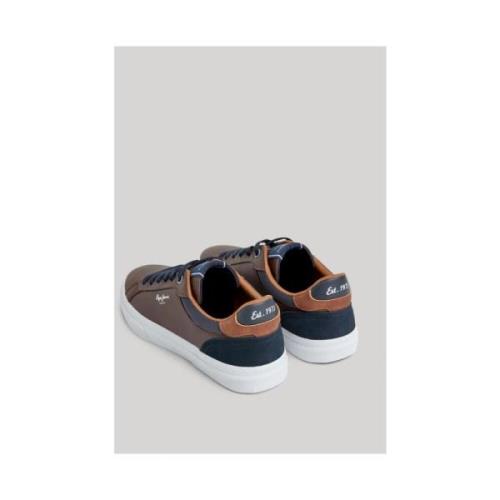 Klassieke Court Schoenen Bruin Pepe Jeans , Brown , Heren