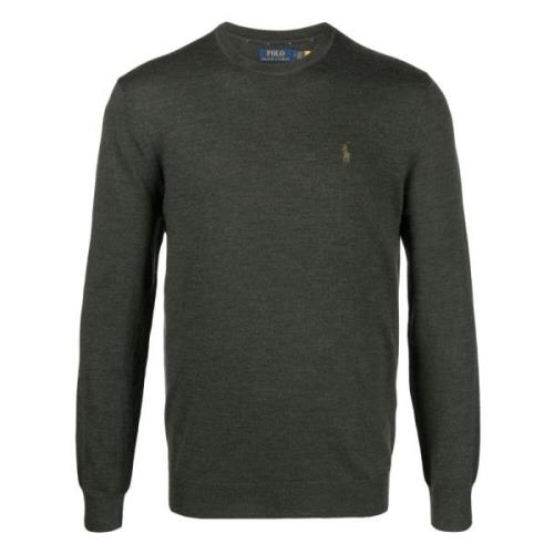 Groene Wol Lange Mouw Pullover Polo Ralph Lauren , Green , Heren