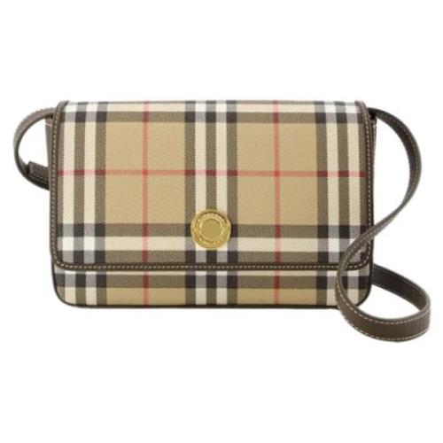 Leather crossbody-bags Burberry , Beige , Dames