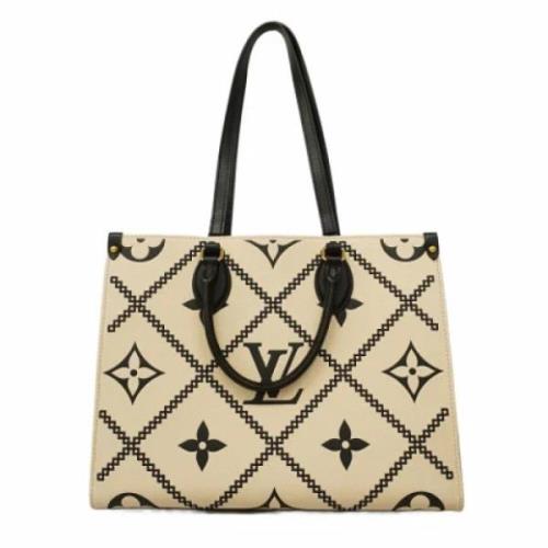 Pre-owned Leather totes Louis Vuitton Vintage , Beige , Dames