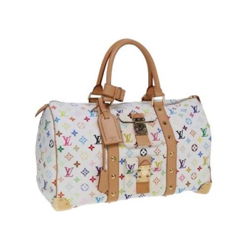 Pre-owned Canvas handbags Louis Vuitton Vintage , White , Dames