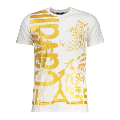 Korte Mouw T-shirt Wit Heren Logo Cavalli Class , White , Heren