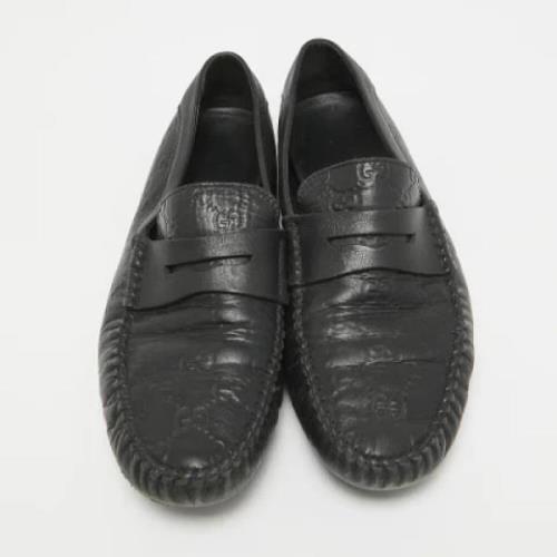 Pre-owned Leather flats Gucci Vintage , Black , Heren