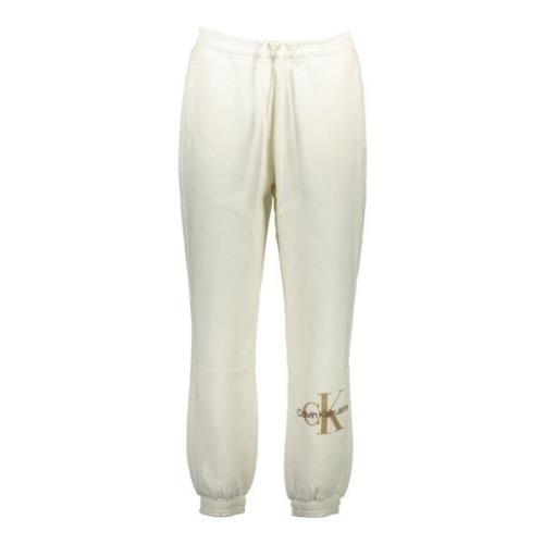 Sportieve witte damesbroek geborduurd Calvin Klein , Beige , Dames