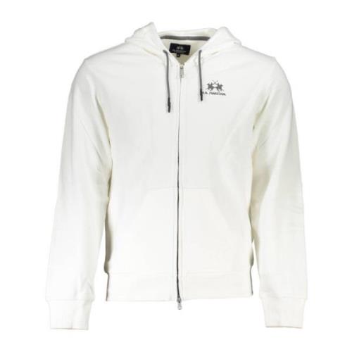 Hoodie met rits wit heren La Martina , White , Heren