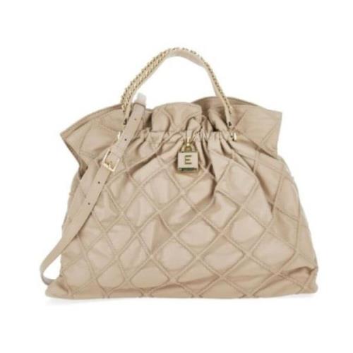 Geëmbosseerde Octavia Grote Tote Tas Ermanno Scervino , Beige , Dames