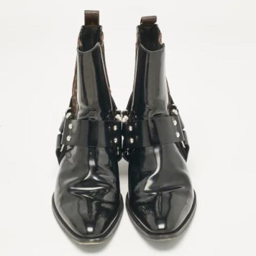 Pre-owned Coated canvas boots Louis Vuitton Vintage , Black , Dames