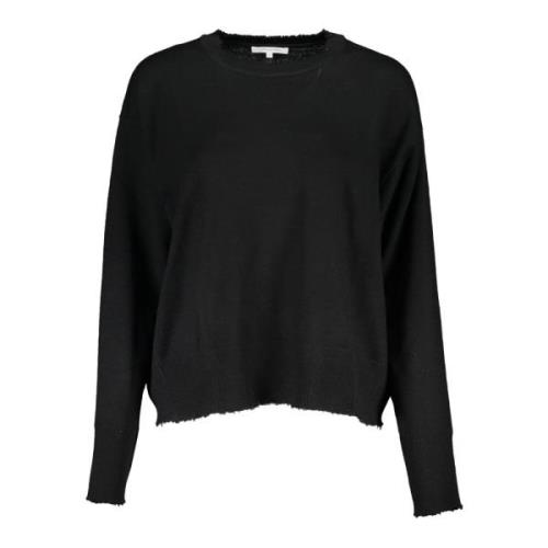 Zwart shirt met lange mouwen en contrastdetails Patrizia Pepe , Black ...