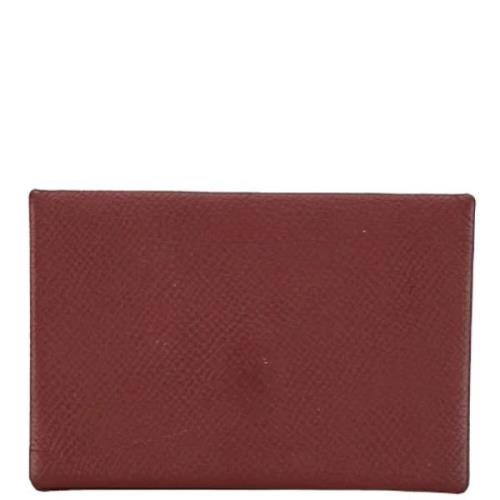 Pre-owned Leather wallets Hermès Vintage , Red , Dames