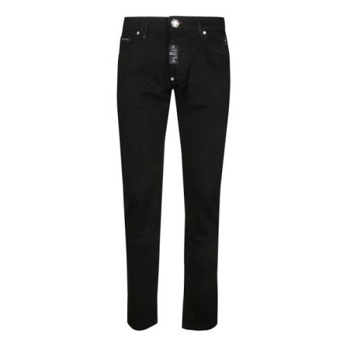 Straight Jeans Philipp Plein , Black , Heren