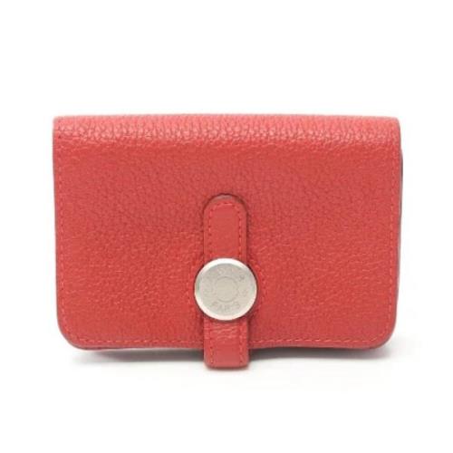 Pre-owned Leather wallets Hermès Vintage , Red , Dames