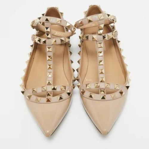 Pre-owned Fabric flats Valentino Vintage , Beige , Dames