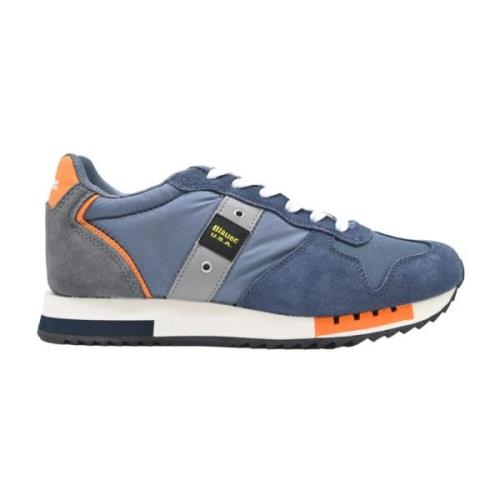 Stijlvolle Oranje Sneakers voor Mannen Blauer , Multicolor , Heren