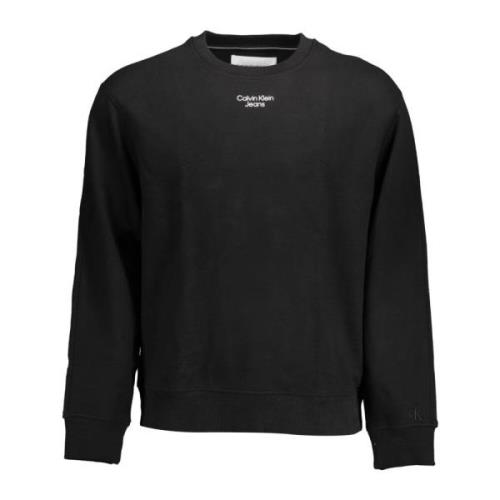 Zwarte Heren Sweatshirt Lange Mouw Print Calvin Klein , Black , Heren