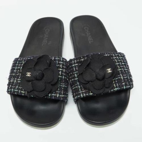 Pre-owned Fabric sandals Chanel Vintage , Black , Dames