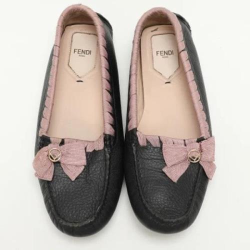 Pre-owned Fabric flats Fendi Vintage , Black , Dames