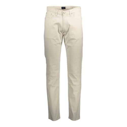 Biologisch Katoenen Slim Fit Broek Gant , Beige , Heren