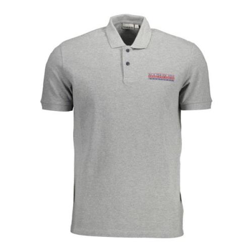 Grijze Polo Shirt Korte Mouwen Heren Napapijri , Gray , Heren