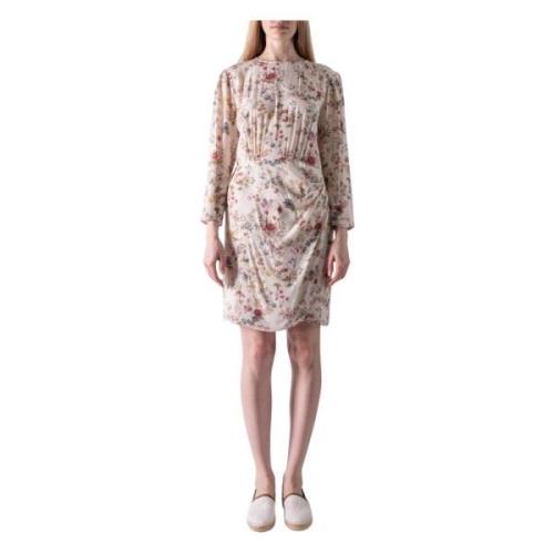 Bloemen Midi Jurk met Open Rug Max Mara Weekend , Beige , Dames