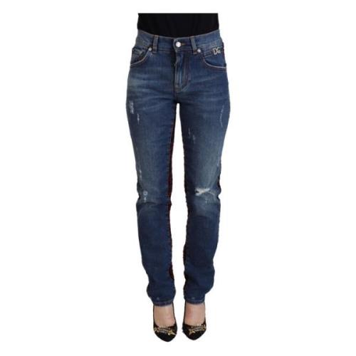 Geruite Achterzak Denim Broek Dolce & Gabbana , Blue , Dames