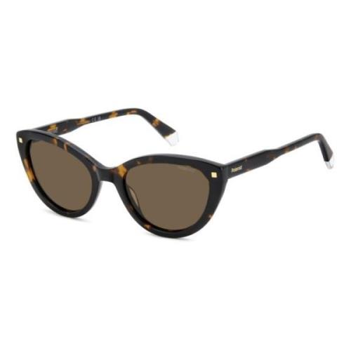 Stijlvolle zonnebril in bruine tint Polaroid , Black , Unisex