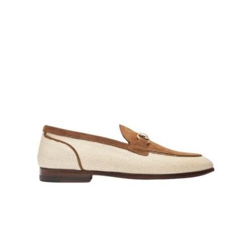 Handgemaakte Horsebit Loafers Scarosso , Beige , Dames