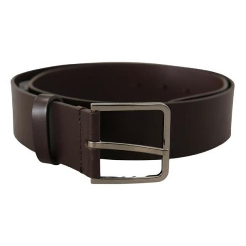 Elegante donkerbruine leren riem Dolce & Gabbana , Brown , Heren