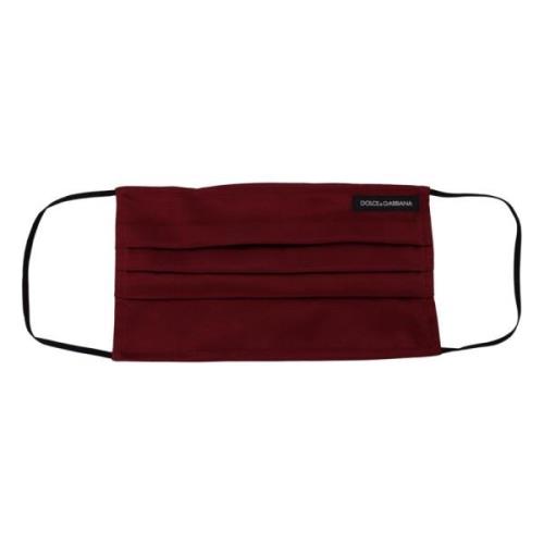 Maroon Zijden Geplooide Gezichtsmasker Dolce & Gabbana , Red , Dames