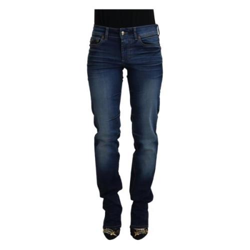 Stijlvolle Lage Taille Blauwe Denim Jeans Just Cavalli , Blue , Dames