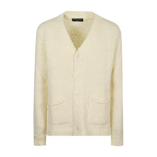 Zachte Gebreide Cardigan met Textuur Daniele Fiesoli , Beige , Heren