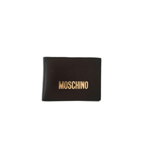 Zwarte Logo Portemonnee Moschino , Black , Heren