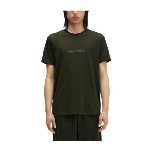 Grafisch T-shirt Eerbetoon Laurierkroon Fred Perry , Green , Heren