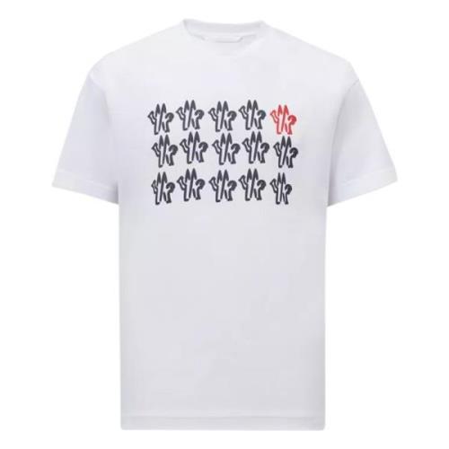 Witte T-shirts en Polos met Logo Moncler , White , Heren