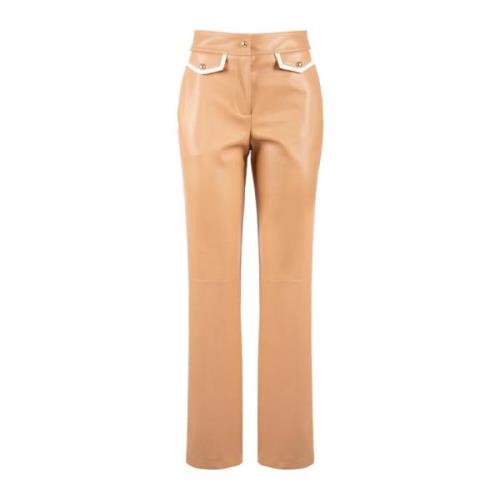 Rechte pijp imitatieleer broek Nenette , Brown , Dames