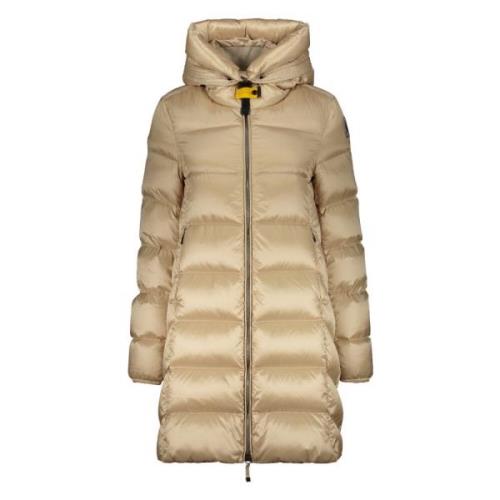 Donsjack met rits en capuchon Parajumpers , Beige , Dames