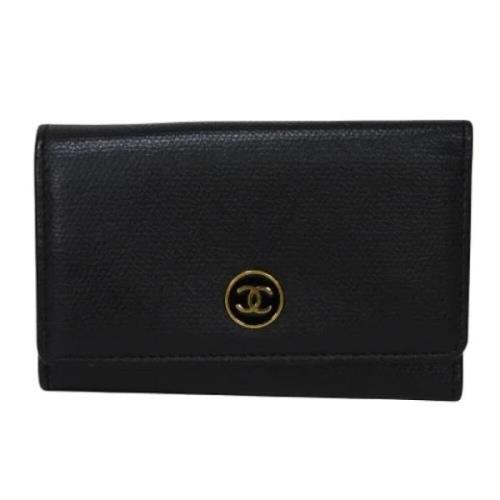 Pre-owned Leather key-holders Chanel Vintage , Black , Dames