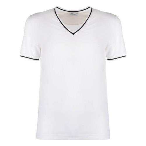 V-hals T-shirt Dolce & Gabbana , White , Heren