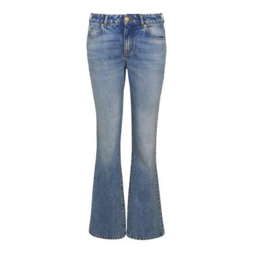 Wijduitlopende denim jeans Balmain , Blue , Dames