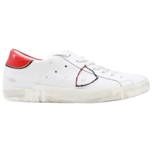 Lage Blanc Rood Sneakers Philippe Model , White , Heren