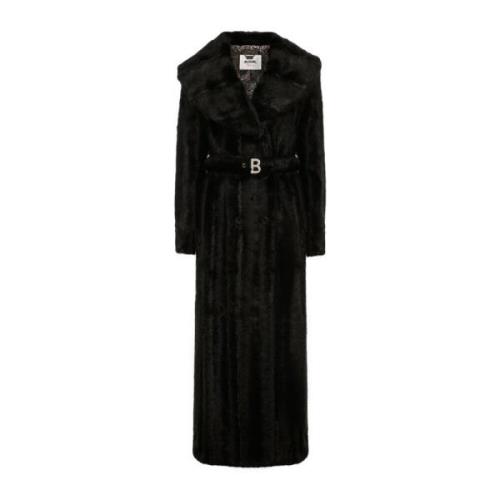 Zwarte Winterjas Dames Elegante Stijl Blugirl , Black , Dames