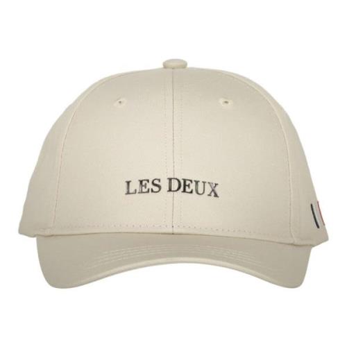 Katoenen Baseball Cap met Front Logo Les Deux , Beige , Heren