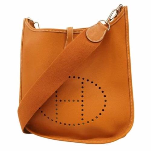 Pre-owned Leather crossbody-bags Hermès Vintage , Orange , Dames