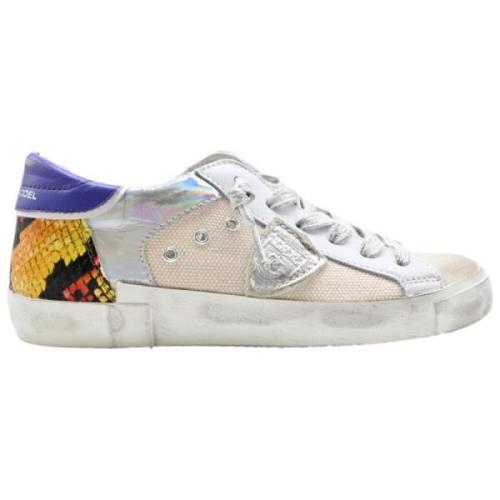 Animalier Lage Sneakers Wit Violet Philippe Model , Multicolor , Heren