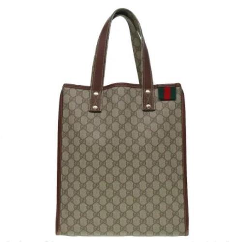 Pre-owned Leather totes Gucci Vintage , Beige , Dames